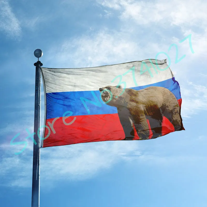 03 3x5ft пользовательский флаг России медведь флаг России флаг с металлический люверс флаг для домашнего декора - Цвет: 03