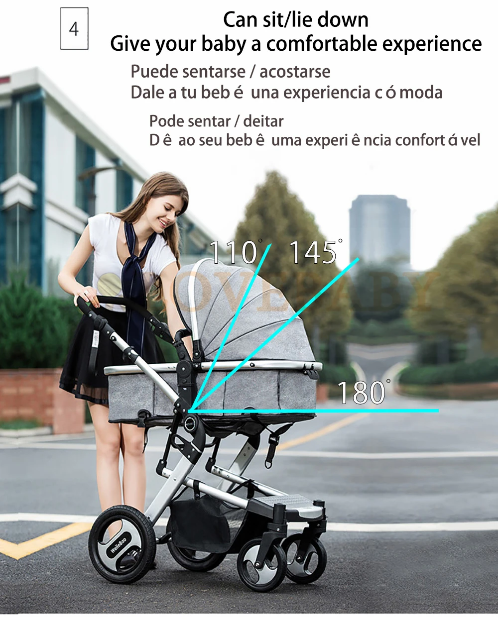 IIILOVEBABY/Детская Коляска 2 в 1, детская коляска, легкий складной ремень для переноски, сиденье для лежа, популярная детская коляска на четырех колесах для мамы