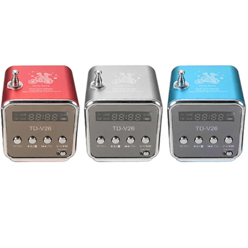 Outdoor Portable TD-V26 Digital FM Radio Speaker Mini Receiver With LCD Stereo Loudspeaker Support Micro TF Card | Электроника