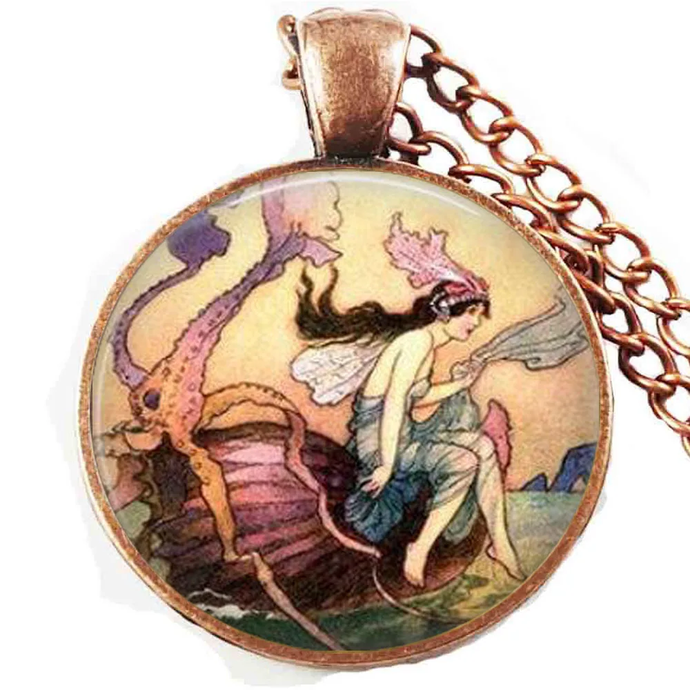 Ожерелье Русалка в стиле арт-деко винтажное ювелирное изделие с осьминогом