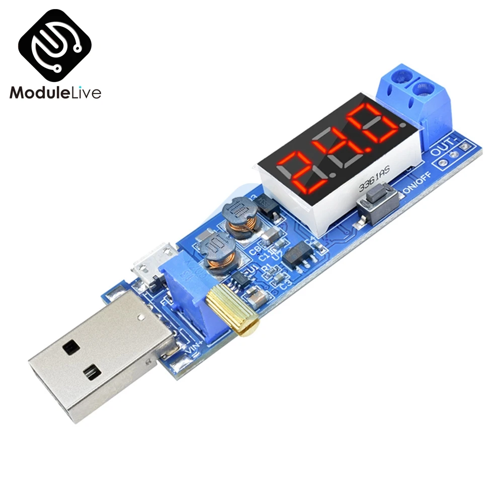 USB повышающий/уменьшающий модуль питания DC-DC 5 В до 3 В/12 Регулируемый понижающий