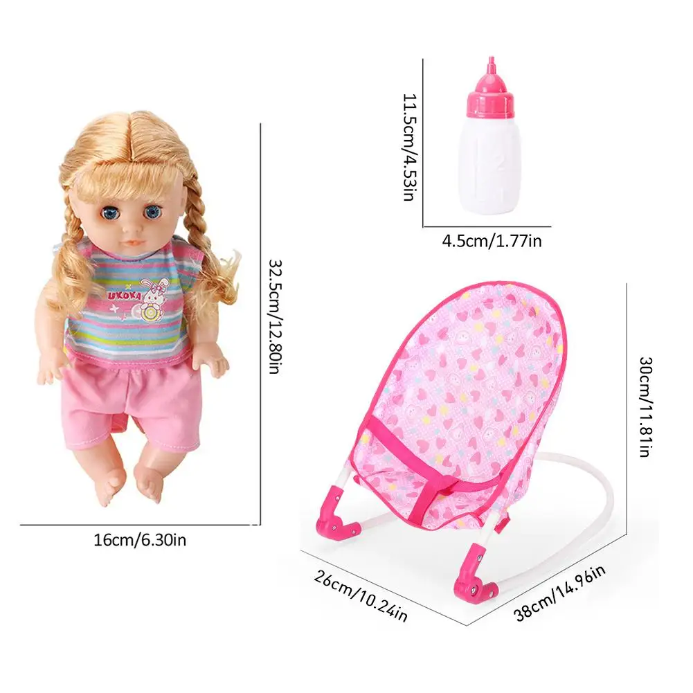 

Funny Baby Interactive Doll Rocking Chair Simulation Doll Can Drink Water Peeing Talking Puzzle Early Education Toy For Children