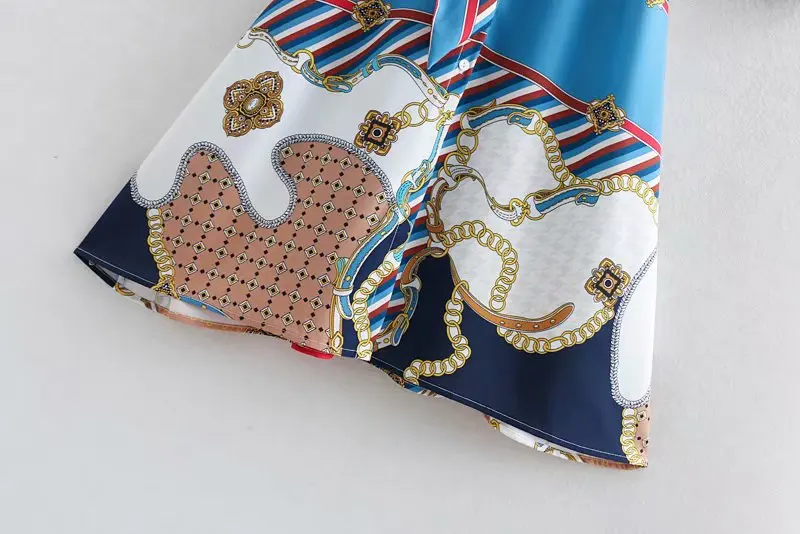 Flabbit женское винтажное платье рубашка в стиле пэчворк с принтом и поясом модное