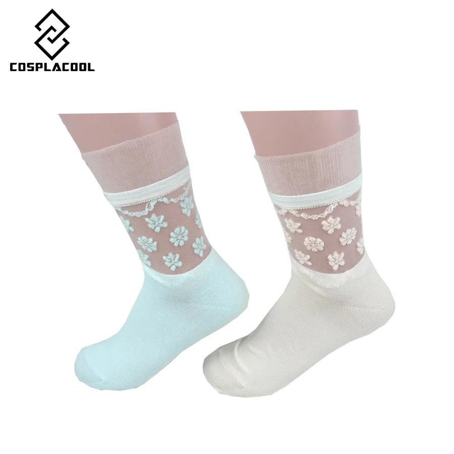 Носки женские прозрачные из шелка и хлопка хорошего качества|calcetines mujer|cotton socks