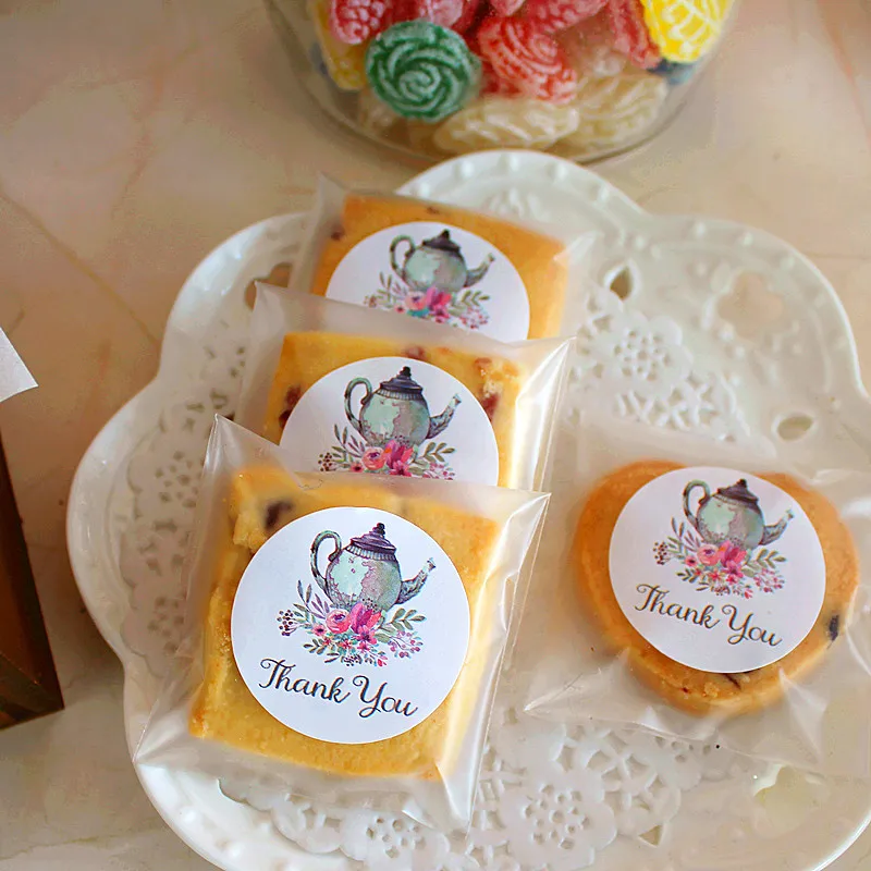 90 шт. спасибо Круглый чайник цветочный дизайн стикеры наклейки для фотографий в