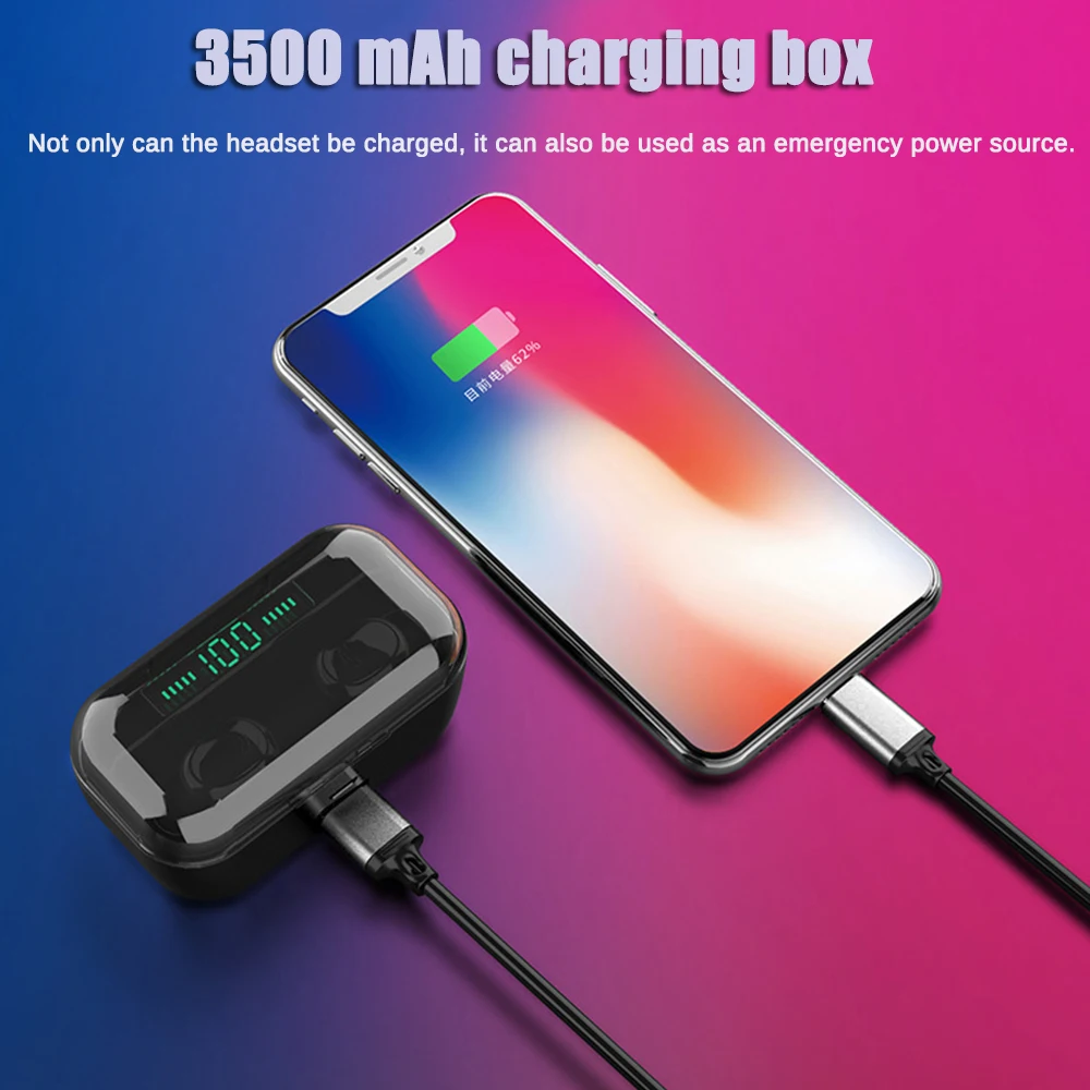G6S TWS Bluetooth 5 0 наушники 8D стерео беспроводные Водонепроницаемая гарнитура с
