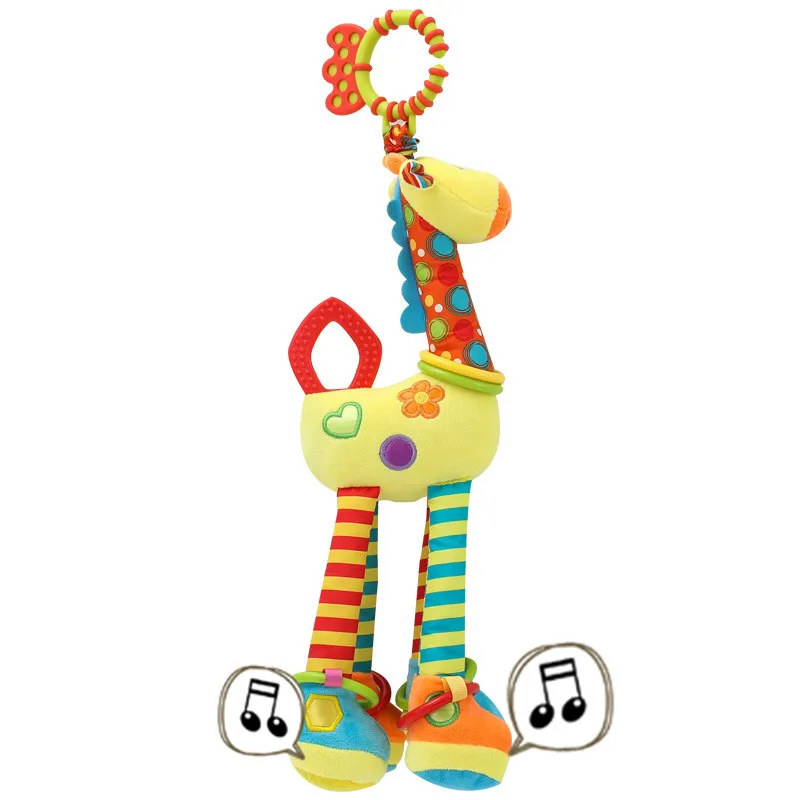 Новинка 2019 плюшевый Детский развивающий мягкий жираф животное погремушки ручка