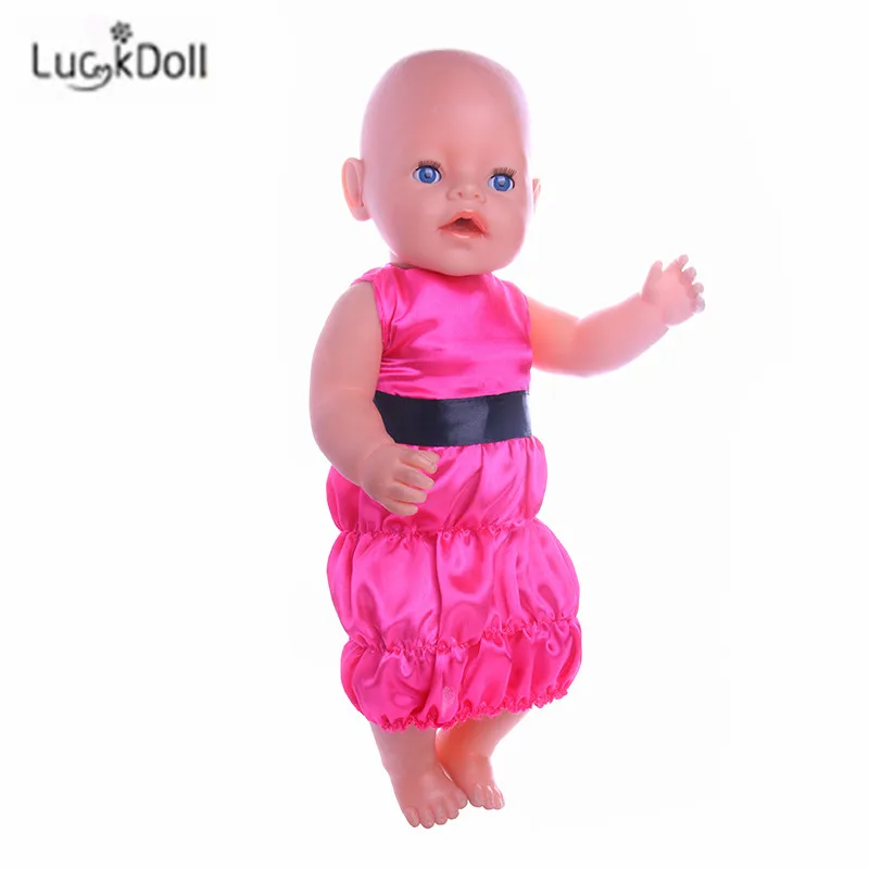 Набедренное платье LUCKDOLLFashion с росерованной сумкой подходит для 18-дюймовых