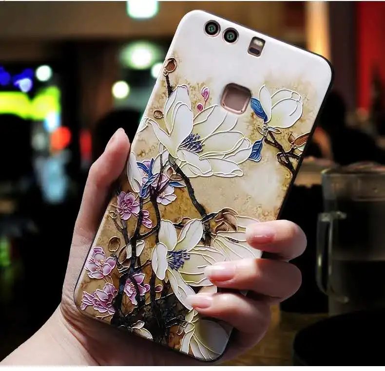 Для huawei p10 Lite чехол для huawei p8 p9 Lite чехол для huawei p10 Plus P9 Lite P8 Lite чехол черный чехол с цветами