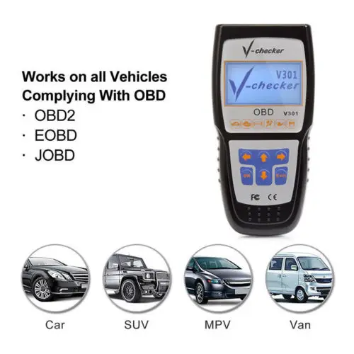 V checker V301 EOBD OBD2 сканер кода неисправности автомобильного двигателя|Детали и