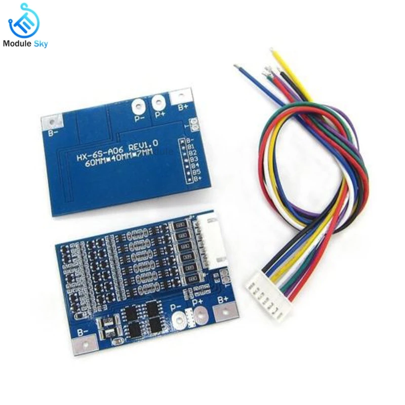 BMS 6S 8A 18650 Защитная плата для литиевой батареи балансировщик батареи Recargable 25,2 V эквалайзер плата блок питания