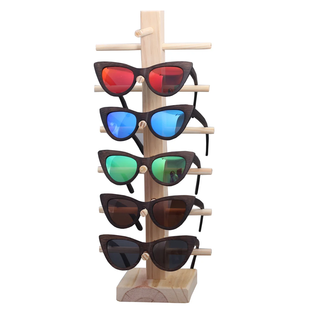 Angcen кошачий глаз деревянные Солнцезащитные очки женские поляризованные линзы