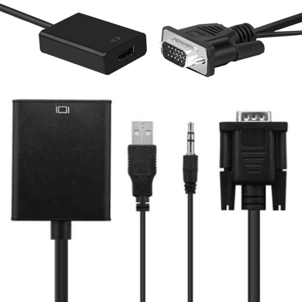 VGA в HDMI конвертер 1080 P HD аудио ТВ видео кабель VGA2HDMI адаптер для ПК монитор #913|Кабели