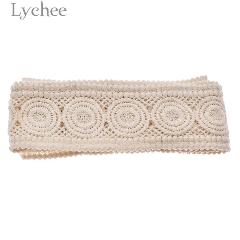 Lychee 2 ярдов хлопковая кружевная отделка Белая полые Свадебная лента текстиль для