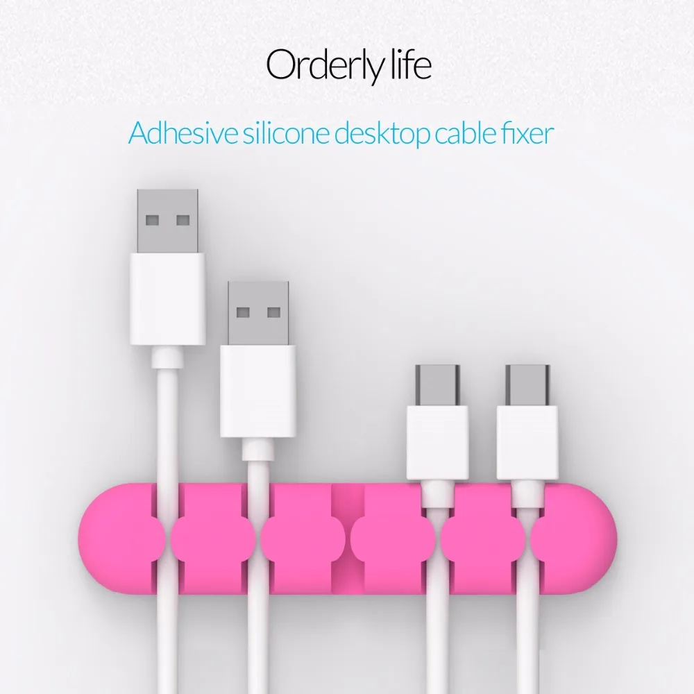 ORICO 5 шт. органайзер для кабеля силиконовый usb кабель намотки рабочего стола