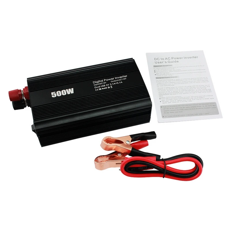 DC 12V к переменному току 110V автомобиля Мощность инвертор 100W 2.1A Dual USB Порты и разъёмы