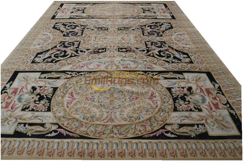 Beste Handgeknoopt Dikke Pluche Wol Franse Savonnerie Rug Vintage Hand Made Savonnerie Patroon Wol Tapijt Tapijt Nieuwe Aanbieding Museum