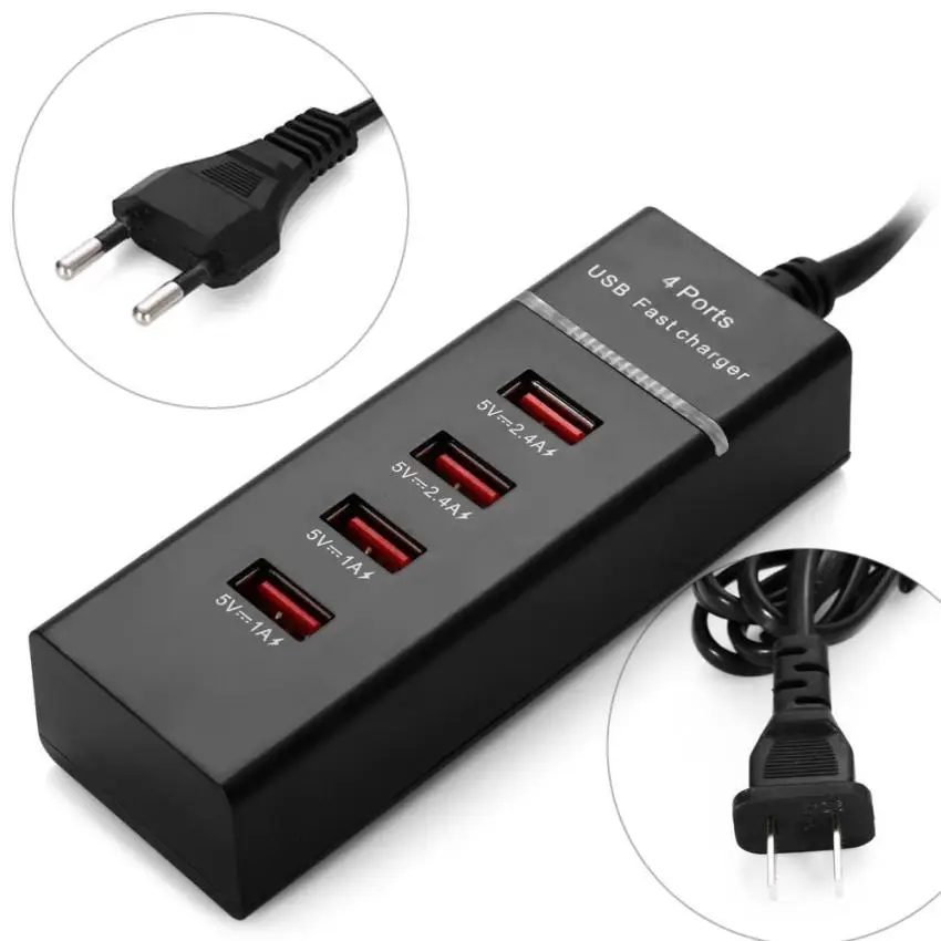 Универсальное 4 порта USB настенное зарядное устройство адаптер питания для
