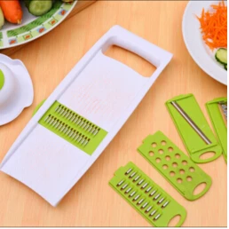 Регулируемый слайсер мандолина с 4 сменными лезвиями из нержавеющей стали нож