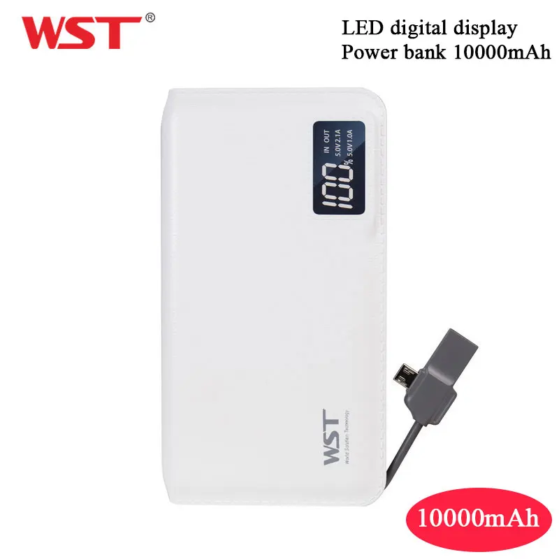 Портативное зарядное устройство WST10000mAh ультратонкий литий полимерный
