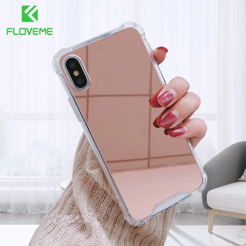 FLOVEME чехол для телефона iPhone X XR XS Max роскошный зеркальный ударопрочный 8 7 6 6s Plus SE