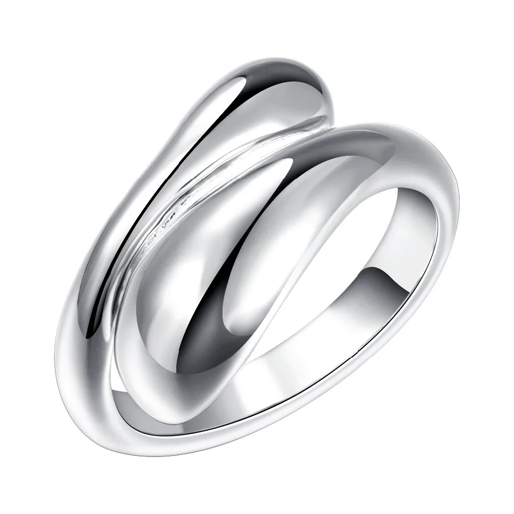 Open Double Round Head Ring Adjustable Classic Silver Color Water Drop Rings For Women | Украшения и аксессуары
