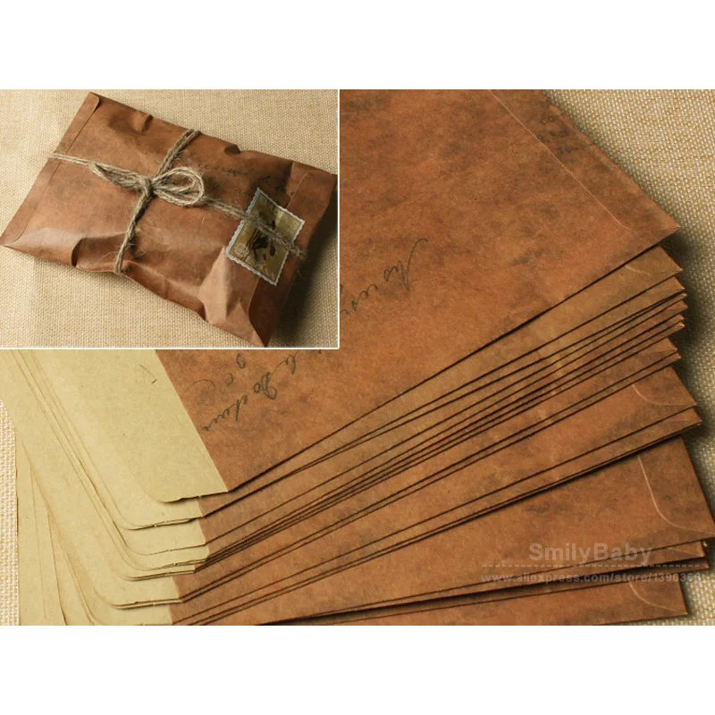 50pcs-16x11cm (6 2 &quotx 4 3&quot) Винтажный конверт Подарочный упаковочный открытки Обложка