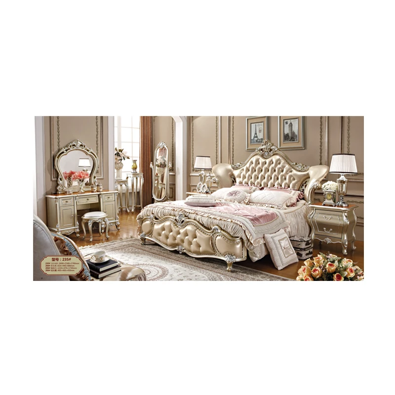 Европейский антикварный Свадебный комплект для спальни Классическая Ручная