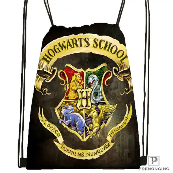 Drawstring Backpack Изготовленная на заказ harry_potter_hufflepuff походная сумка на шнурке милый рюкзак для детей(черная спинка) 31x40 см#20180611-02-96 - Цвет: Drawstring Backpack