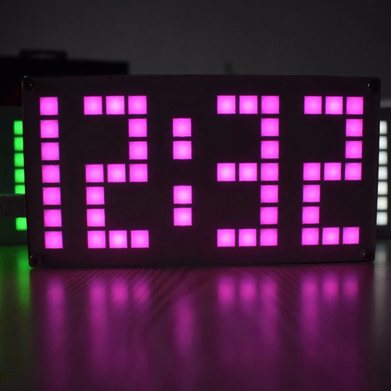 DS3231 DIY цифровой светодиодный набор часов цифровой светильник контроль температуры Дата светодиодный часы с решетчатым декором комплект отображение времени