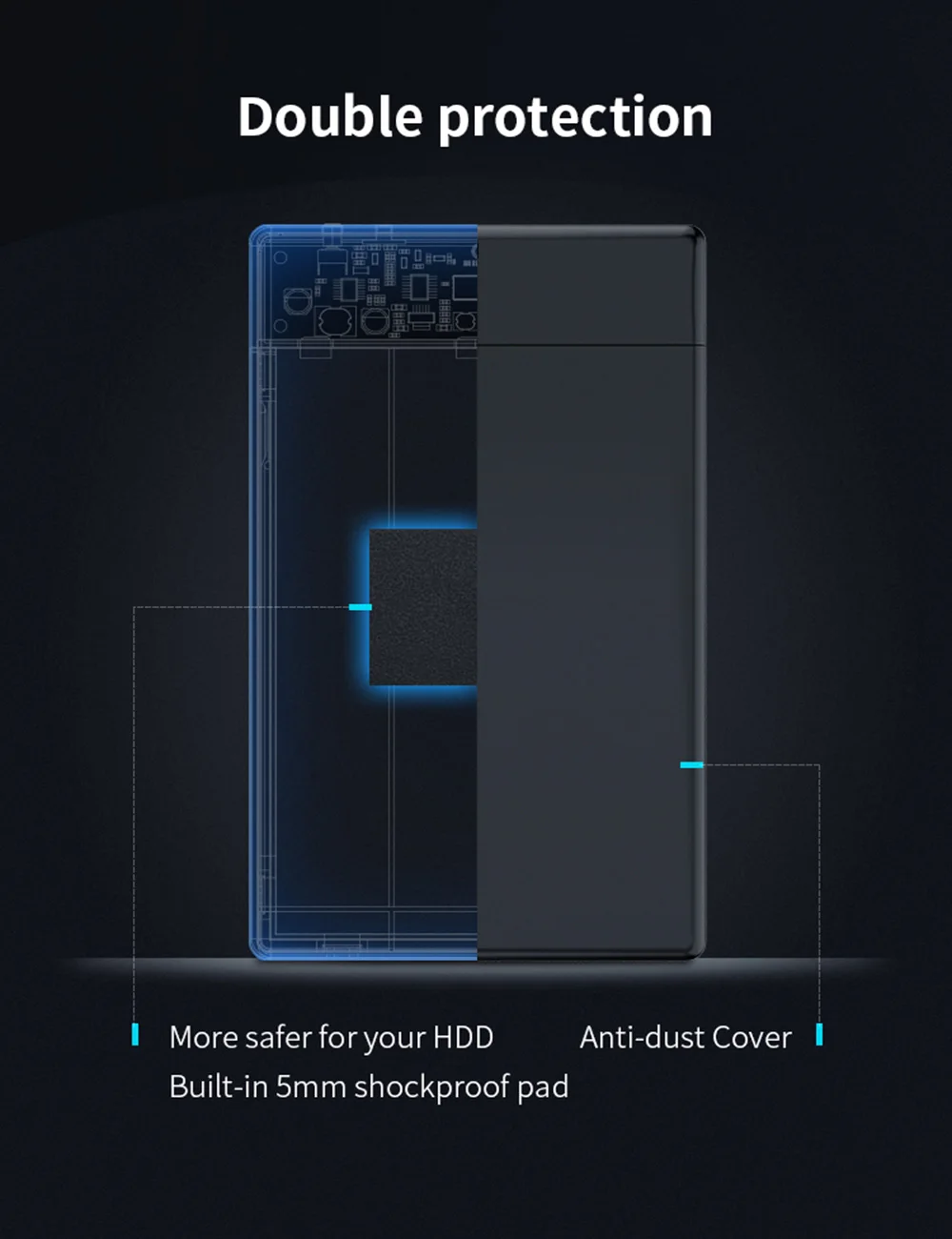 Чехол ORICO для жесткого диска 3,5 дюймов без инструментов SATA для USB 3,0 SSD адаптер чехол для жесткого диска внешний корпус для жесткого диска 2,5 3,5 дюймов HDD SSD