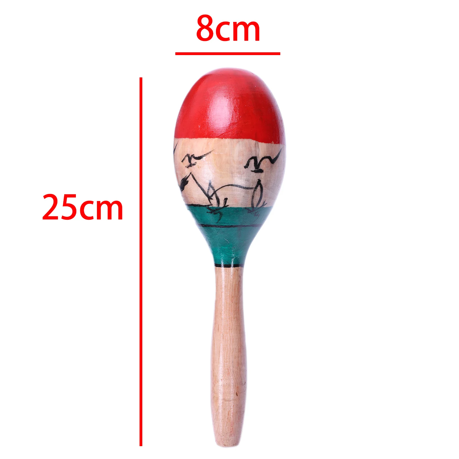 1 пара деревянных maracas прочный большой 25 см музыкальный образовательный инструмент игрушка для детей Дети maraca ребенка шейкер игрушка