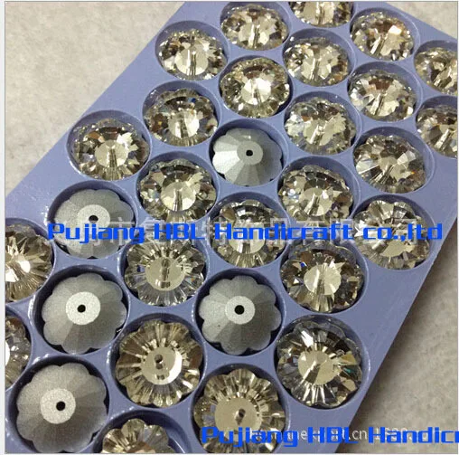 Круглая декоративная пуговица Rivoli с прозрачными цветами 10 мм 12/14/16 мм|crystal sew on|crystal