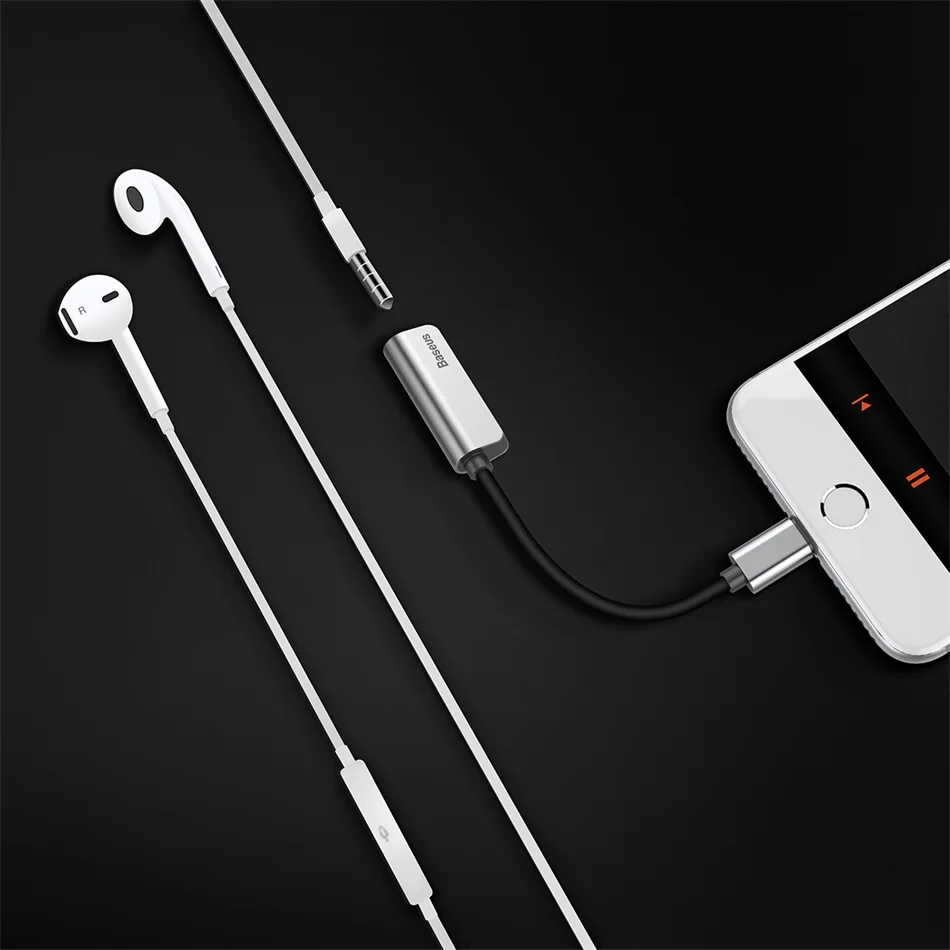 Baseus Aux аудио для Lightning до 3,5 мм разъем наушников OTG адаптер для iPhone 11 Pro Xs Max Xr X 8 7 сплиттер