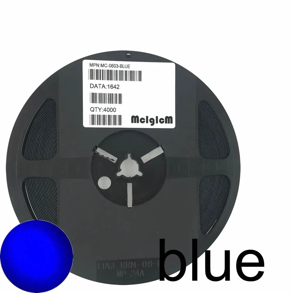 blue MCIGICM 4000 шт. 0603 SMD светодиодный светильник белый красный желтый зеленый синий - Цвет: blue