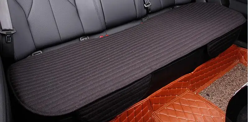 black rear 1pcs Дышащие льняные подушки для автомобильных сидений подходят для большинства автомобилей универсальные льняные и тканевые чехлы для сидений не двигаются легко устанавливается - Название цвета: black rear 1pcs