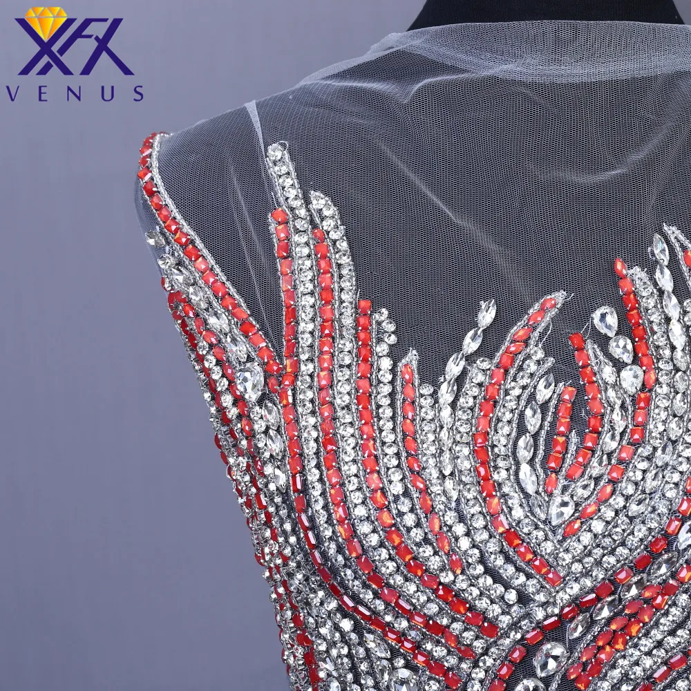 XFX Венера Стразы корсет хрустальные бусины дизайн патчи Свадебная аппликация
