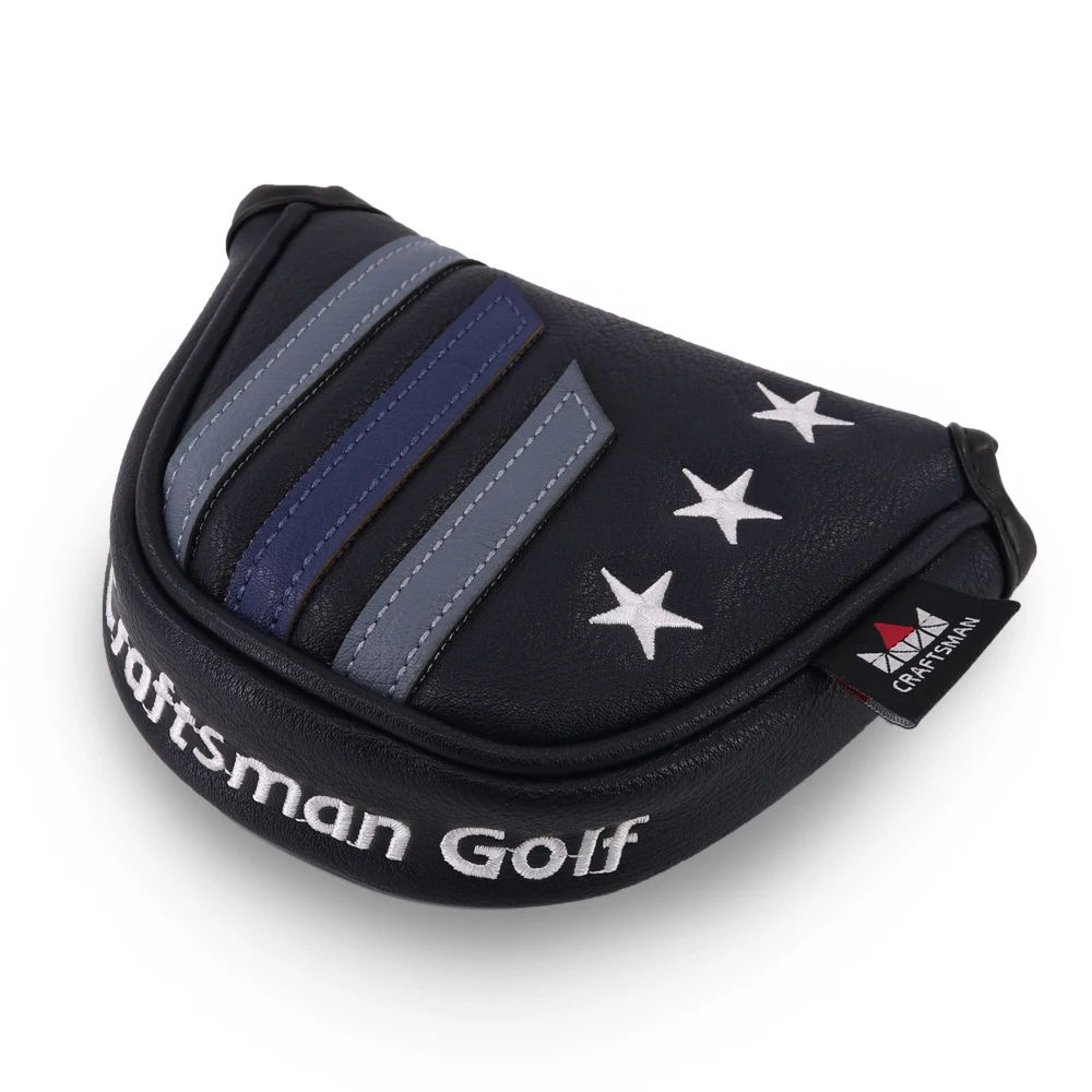 Новинка искусственная кожа магнитная застежка звезда и полоса|golf mallet putter cover|mallet