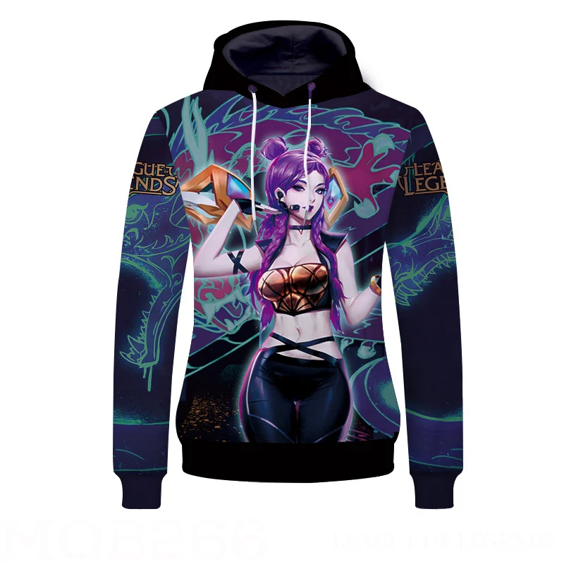 K/DA ewelynn Kaisa Ahri akали пуловер с капюшоном толстовка косплей костюм KDA Мужская