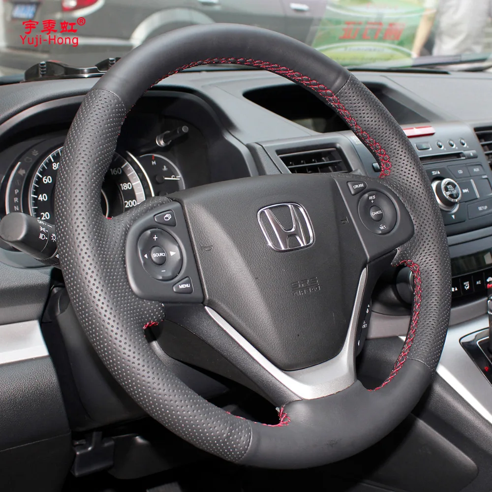 Yuji-Hong Top Layer Genuine Cow leather Car Steering Wheel Covers Case for HONDA CRV 2012-2015 Crider Hand-stitched Cover | Автомобили и