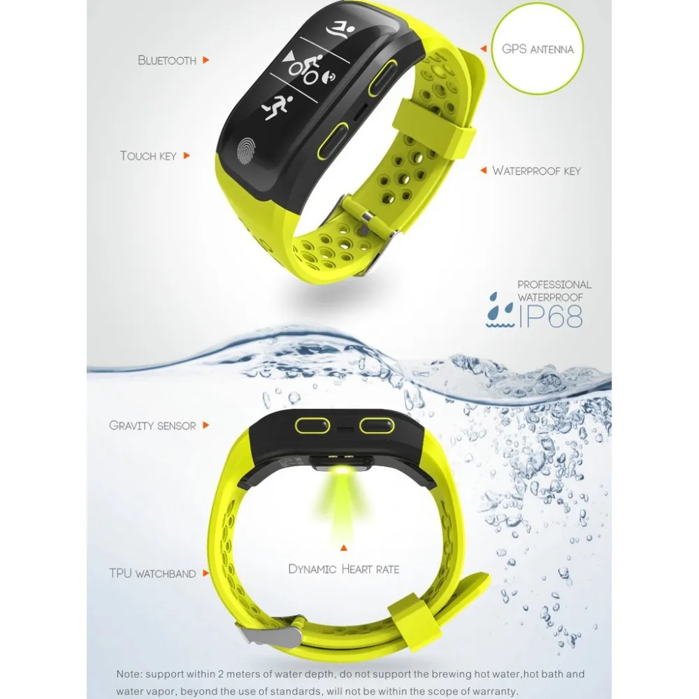 Удерживайте mi S908 gps Smart Band IP68 Водонепроницаемый спортивный браслет нескольких