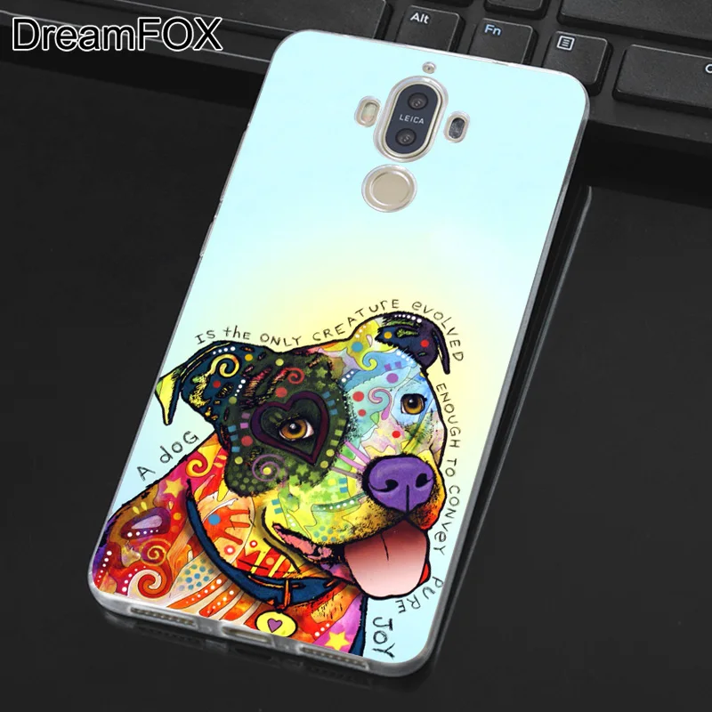 DREAMFOX L363 милый собаки питбуль поп-арт Мягкий ТПУ силиконовый чехол для huawei mate Nova 2 9