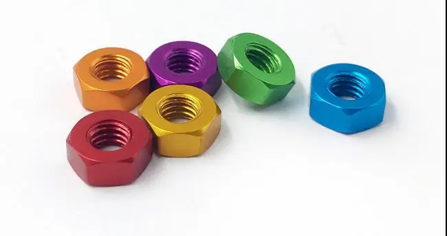 10 шт. M2 Цветной алюминиевый сплав шестигранный замок модель гайки аксессуары |