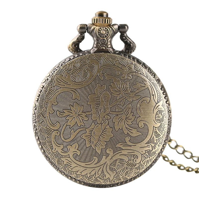 

Retro Switerland Bronze Quartz Pocket Watch with Necklace Chain Vintage Cattle Sheep 3D Design Fob Pocket Watches for Men Boy
