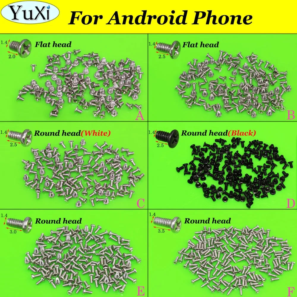 YuXi 6 моделей Каждая сумка крестообразный Винт для телефона 1 4*2 0/1 5/1 4*3 5 мм Android Huawei