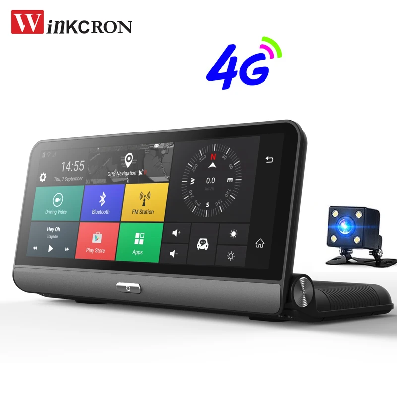 

4G Car GPS DVR Camera 8.0" IPS Touch Android 5.1 WIFI Video Recorder Dash Cam FHD 1080P Dual Lens Registrar Parking Monitoring