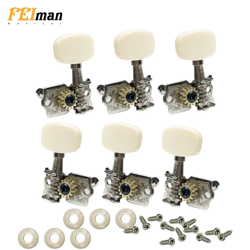 

New 3L 3R Guitar Tuning Pegs Guitar parts Tuners Machine Heads with 12 screws and 6 Ferrule for Acoustic Classical Guitar B104