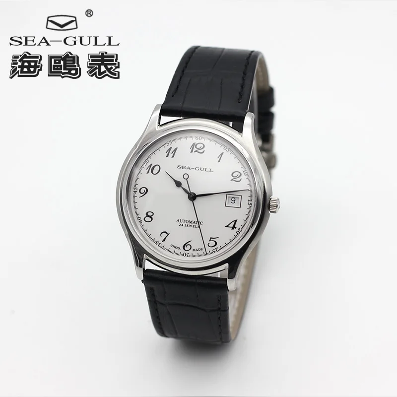 Ультратонкие классические часы Seagull ST1812 толщина 9 мм 3 руки с автоподзаводом для