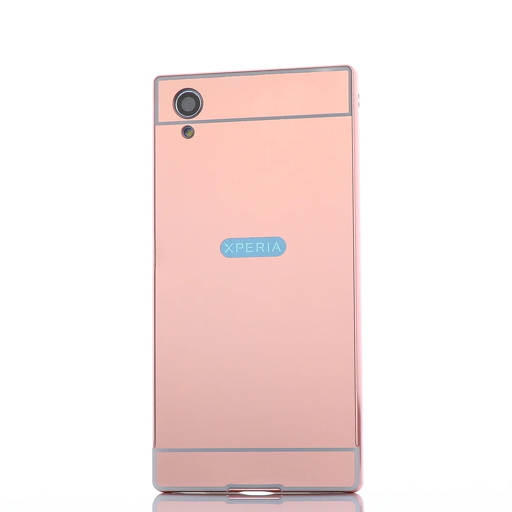 Роскошные зеркальные чехлы из розового золота для sony Xperia xa1 plus, алюминиевая металлическая рамка, задняя крышка для sony Xperia XA 1 Plus