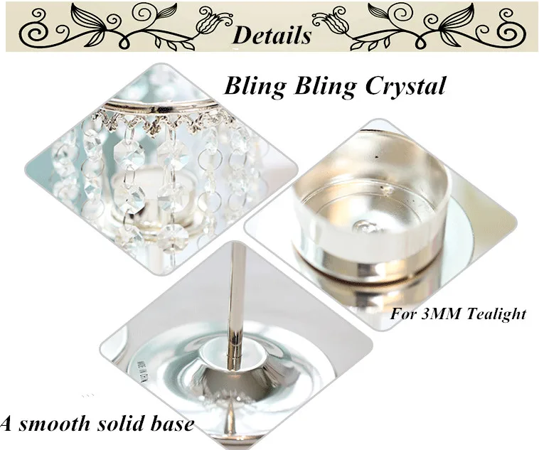 

Candelabra Luxury Crystal Silver Candlestick Wedding Ceremony Decorative Candle Holder Home Wedding Metal Crystal Candle Stand